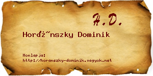 Horánszky Dominik névjegykártya